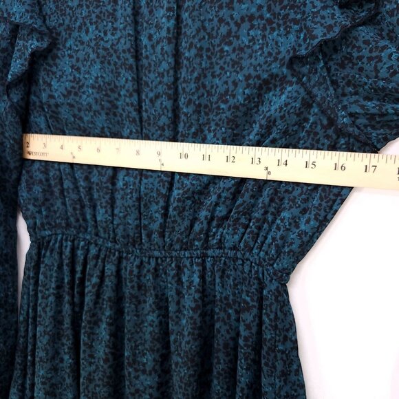 Spirit Of Grace Prairie Short Dress Long Sleeve Smocked Neck Medium Leopard - Picture 7 of 11